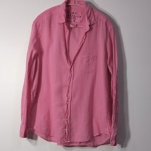 Frank & Eileen | 100% Cotton Bright Pink Lightweight Button-Down Shirt Size M